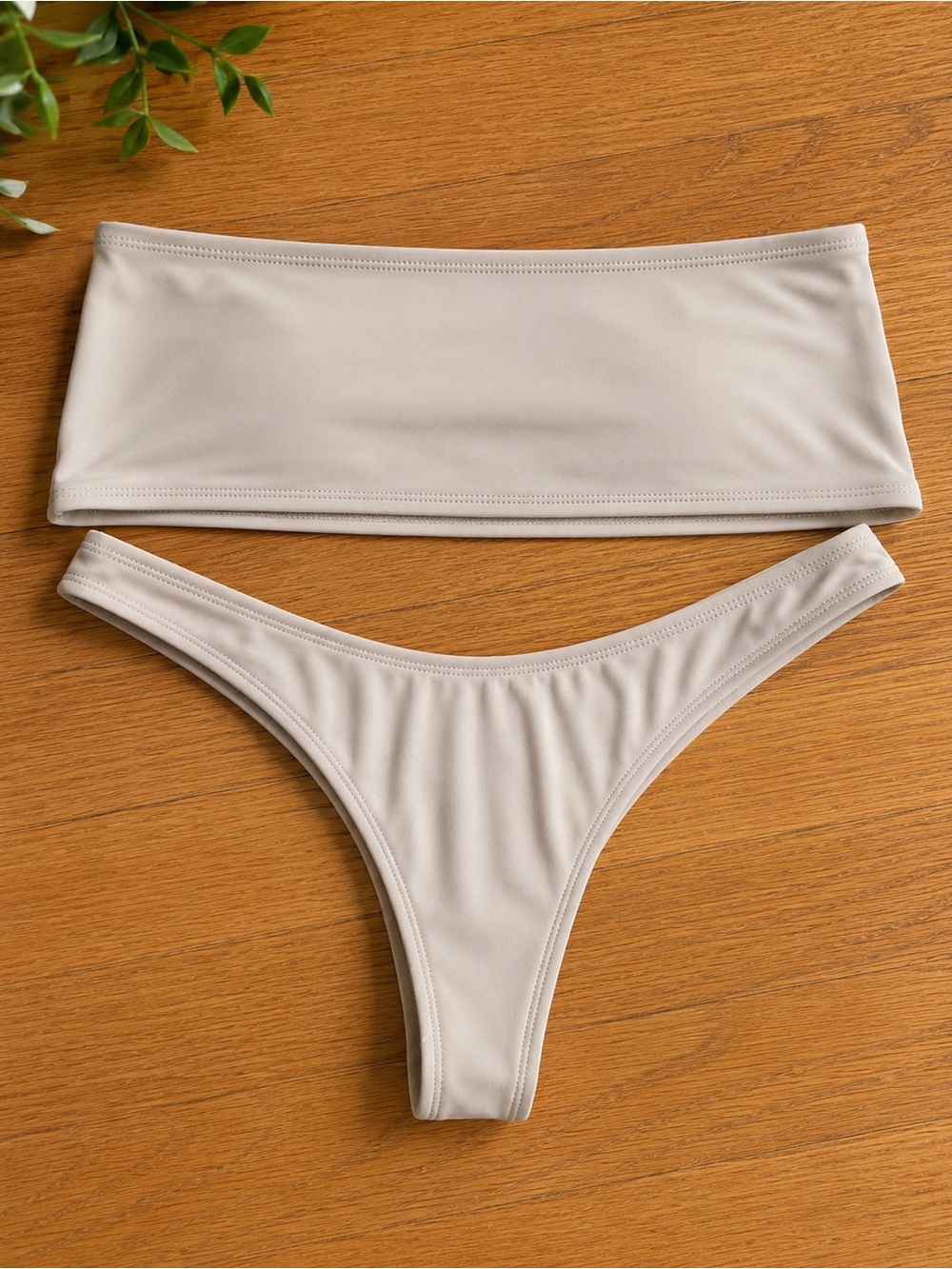 Dippin' Daisy's Beige Bandeau Bikini Set